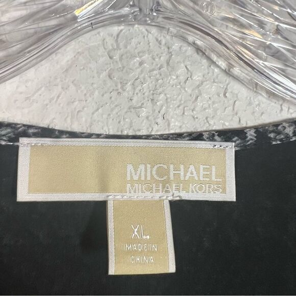 Michael Kors Black Georgette Cold Shoulder Midi Dress‎ Size XL - Picture 2 of 8